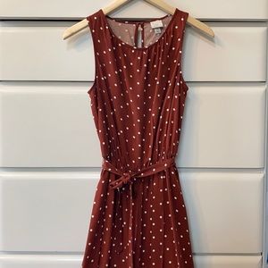 🎒a new day Burnt Orange Polka Dot Hi Low Dress